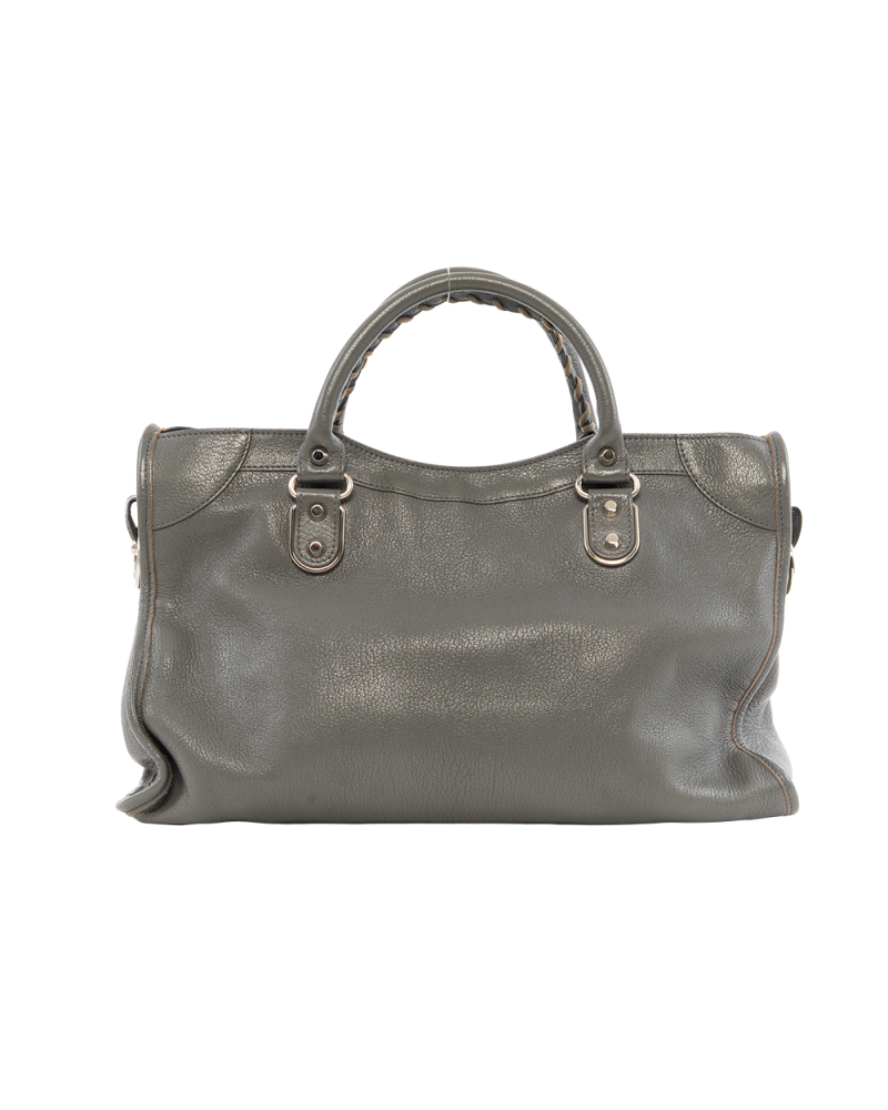 BALENCIAGA CITY CLASSIC MEDIUM GRAY LIGHT GRAY CALF SHW 390154 1360 C 535269 4086