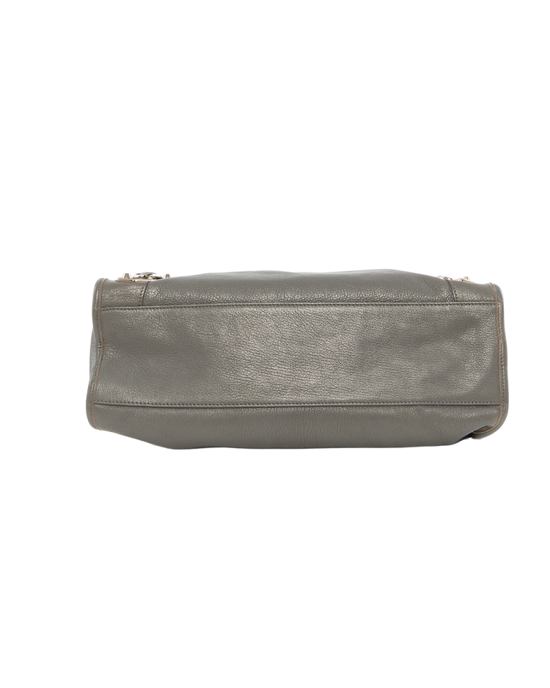 BALENCIAGA CITY CLASSIC MEDIUM GRAY LIGHT GRAY CALF SHW 390154 1360 C 535269 4091