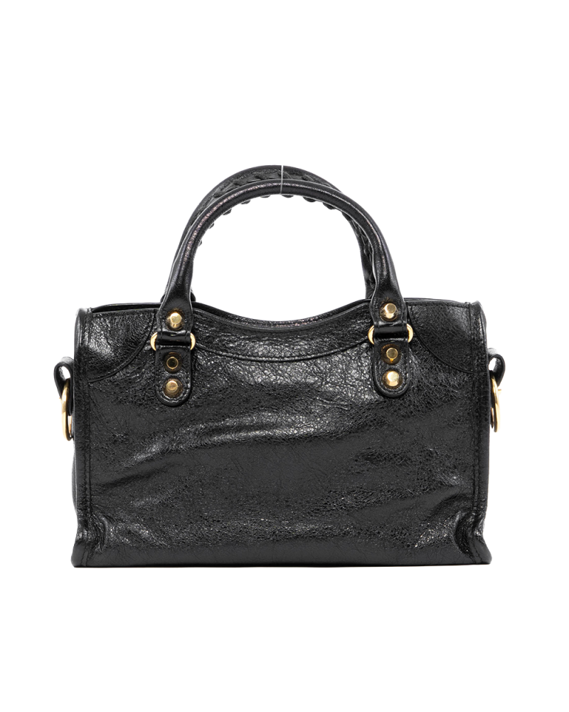 BALENCIAGA CITY CLASSIC MINI BLACK CALF GHW 00295 1000 A 528147 0640