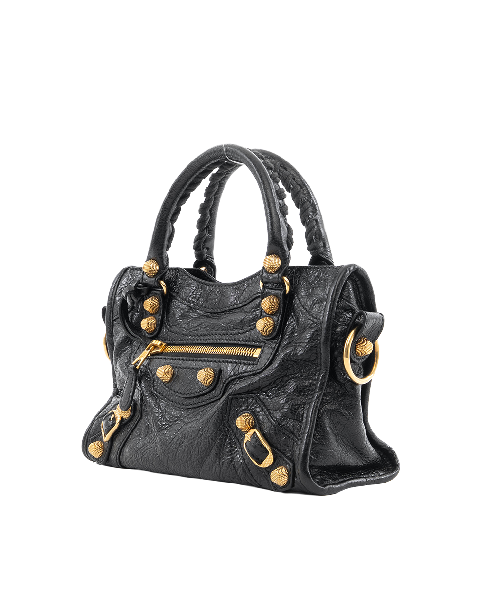 BALENCIAGA CITY CLASSIC MINI BLACK CALF GHW 527277 0714