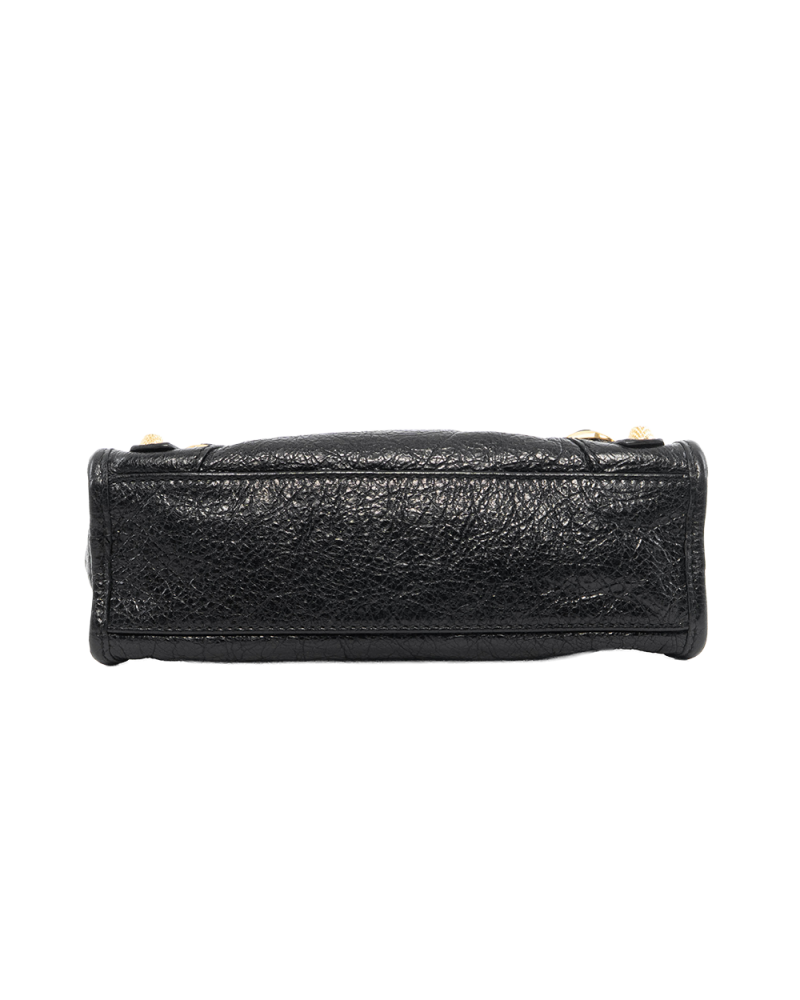 BALENCIAGA CITY CLASSIC MINI BLACK CALF GHW 527277 0721