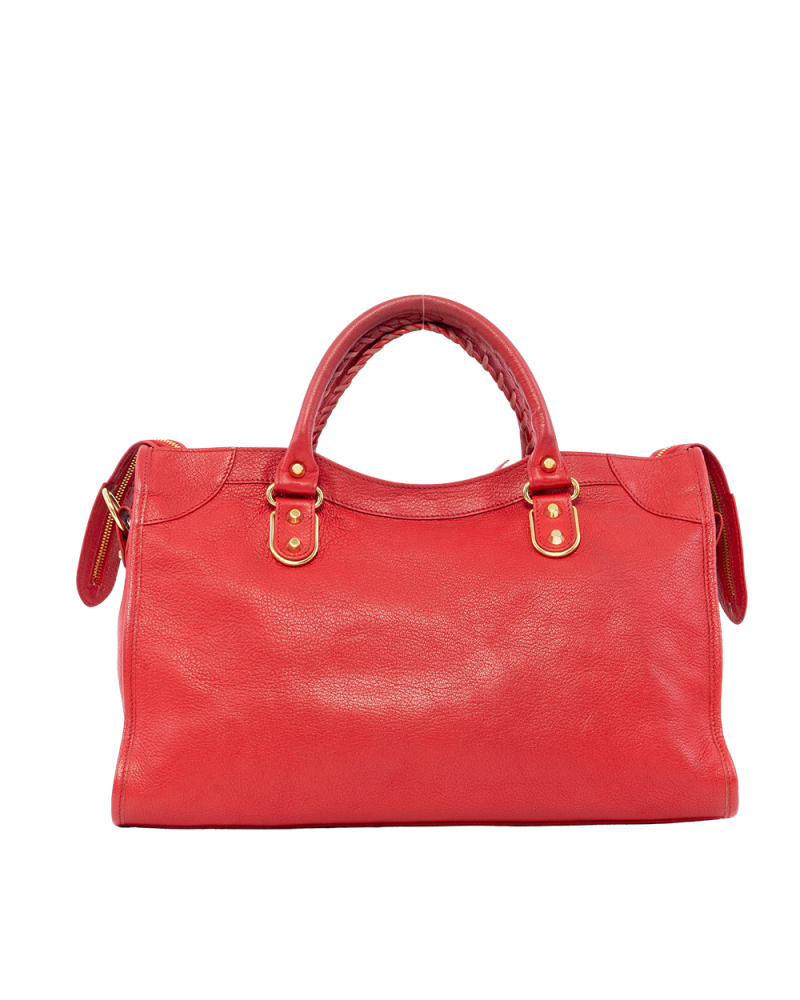 BALENCIAGA CITY EDGE MEDIUM RED CALF GHW 535269 02302