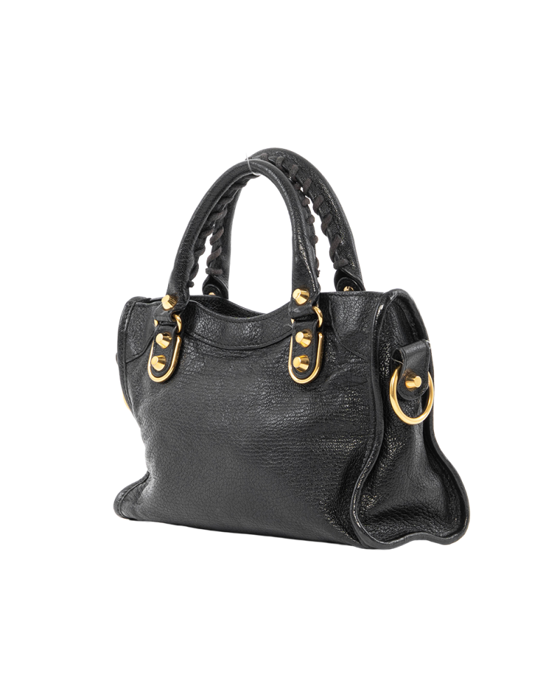 BALENCIAGA CITY EDGE MINI BLACK CALF GHW 390160 1000 A 528147 6022