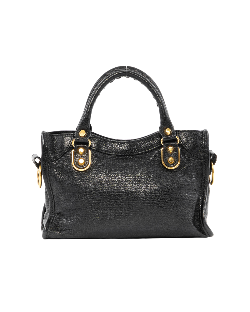 BALENCIAGA CITY EDGE MINI BLACK CALF GHW 390160 1000 A 528147 6023
