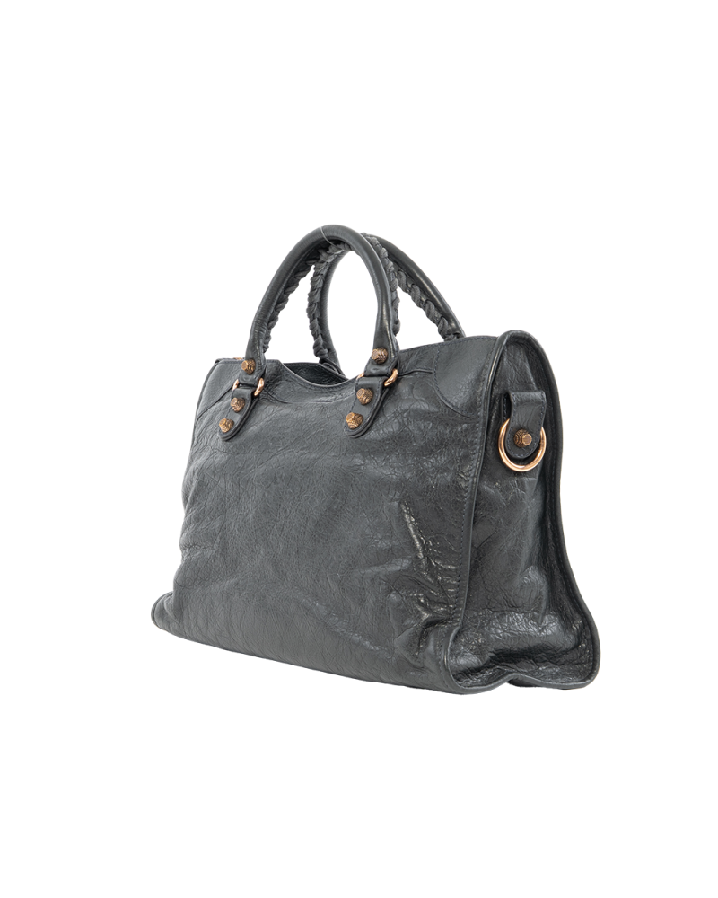 BALENCIAGA CITY MEDIUM GRAY CALF GHW 281770 1202 527589 4069