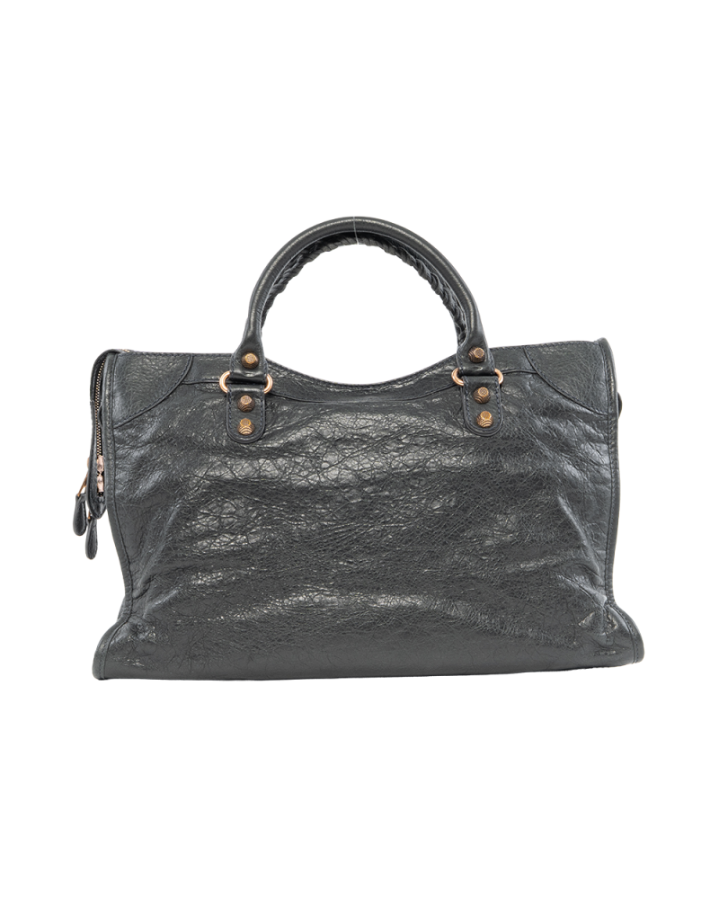 BALENCIAGA CITY MEDIUM GRAY CALF GHW 281770 1202 527589 4070