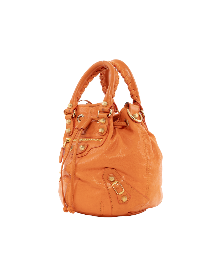 BALENCIAGA POM POM MINI ORANGE CALF GHW 285439 7510 J 1669 4128