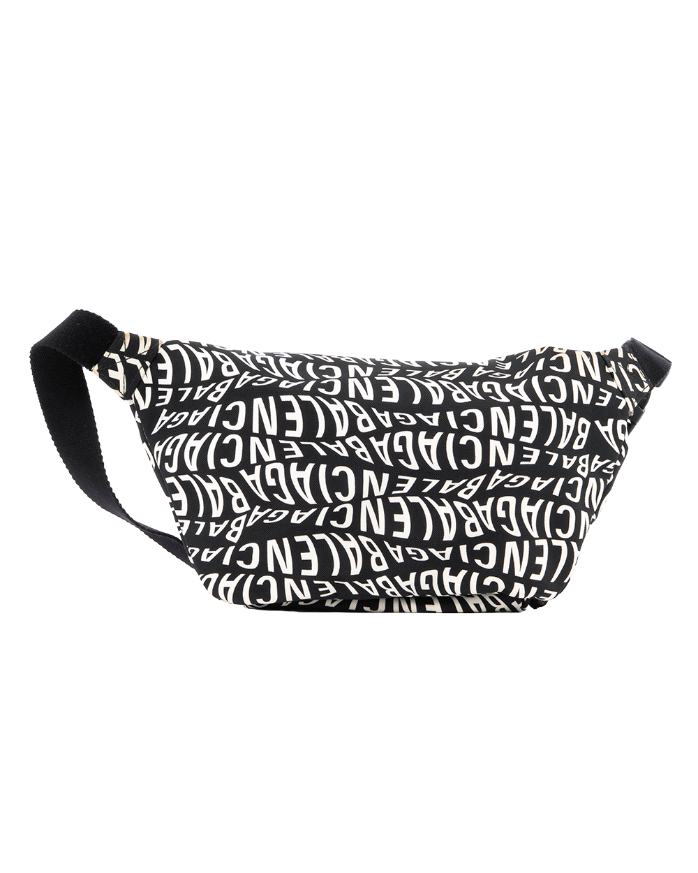 BALENCIAGA WHEEL BELT BAG BLACK WHITE NYLON SHW 53890 1000 W 0123