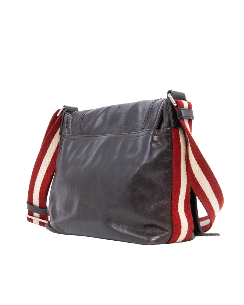 BALLY MESSENGER BAG BLACK CALF SHW 4157
