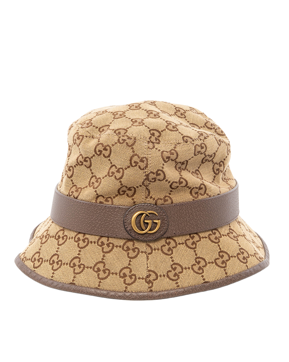 BB251615 GUCCI BUCKET HAT BROWN M GG MONOGRAM GHW