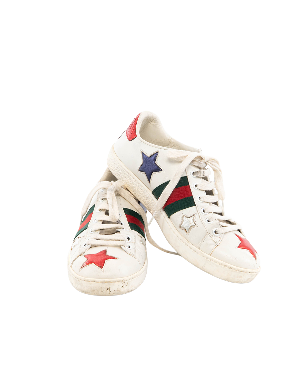 BB251667 GUCCI ACE STAR SNEAKER 37 WHITE RDE GREEN CALF 454562