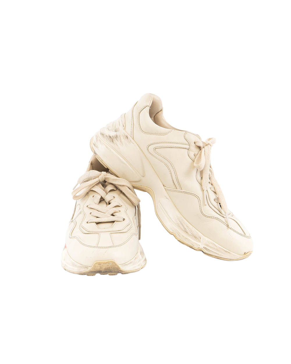 BB251668 GUCCI RHYTON GUCCI LOGO SNEAKER 38 WHITE CALF 528892