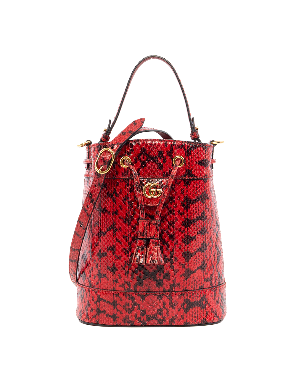 BB251965 GUCCI OPHIDIA BUCKET SMALL RED PYTHON GHW 610846 498879