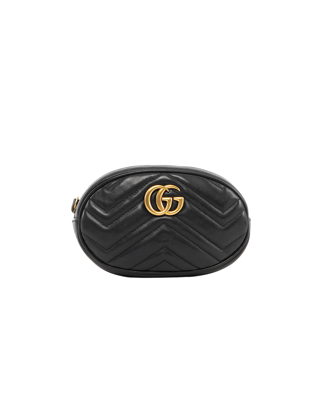 BB252139 GUCCI MARMONT BELT BAG BLACK CALF GHW 476434 493075