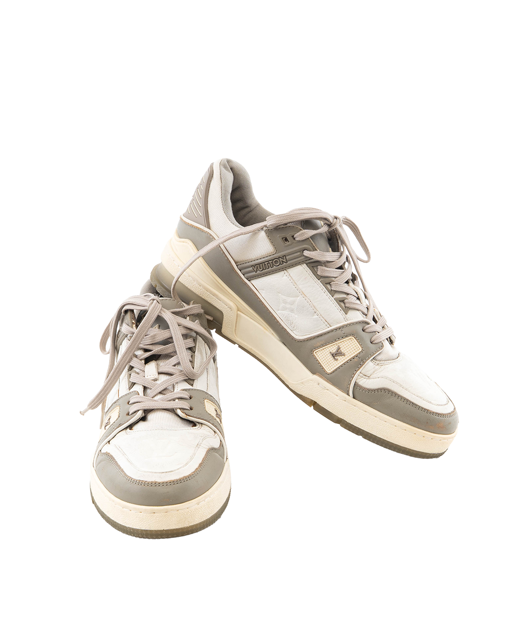 BB252161 LV TRAINER SNEAKERS 7 WHITE GRAY CALF