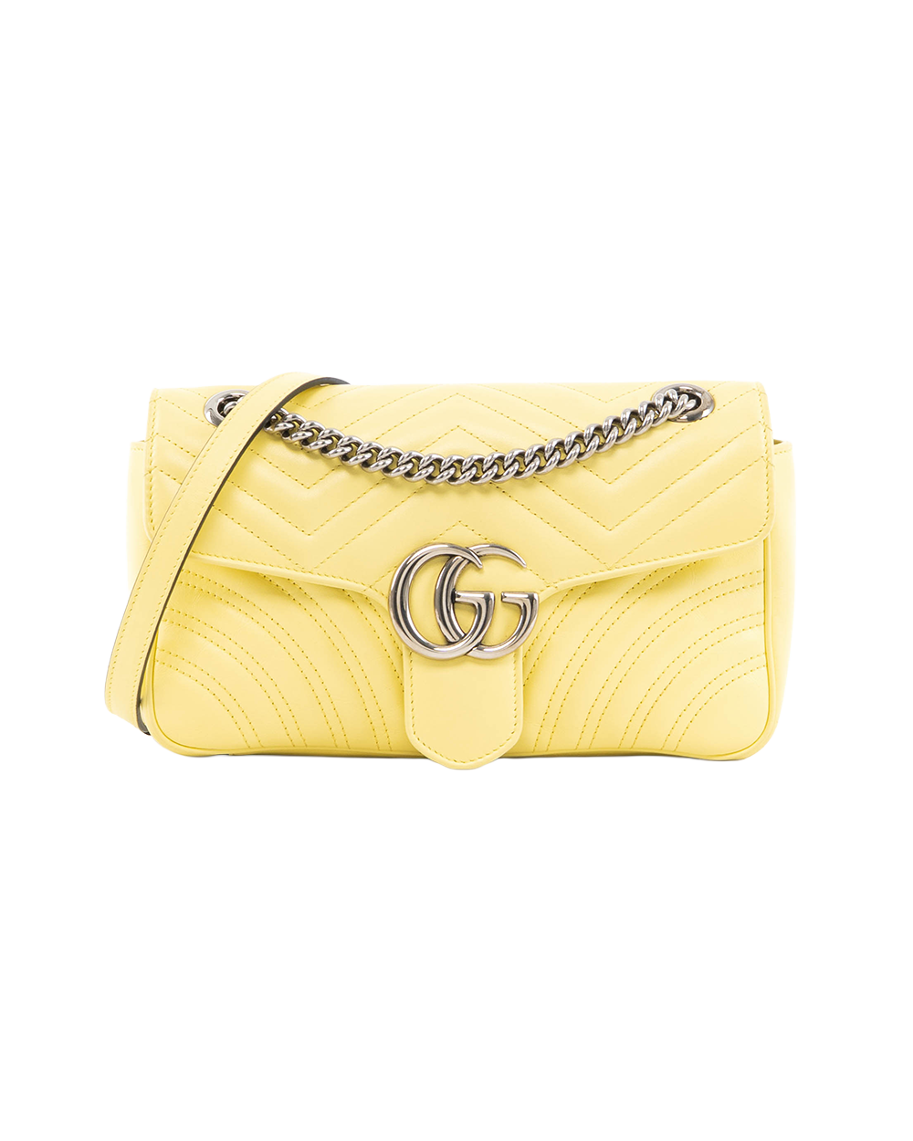 BB252188 GUCCI MARMONT 26 MUSTARD YELLOW CALF SHW 443497 525040