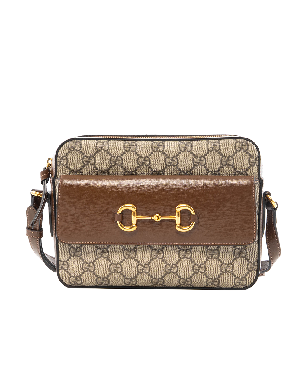 BB252233 GUCCI HORSEBIT 1955 CAMERA BROWN GG SUPREME MONOGRAM CANVAS GHW 645454 520982