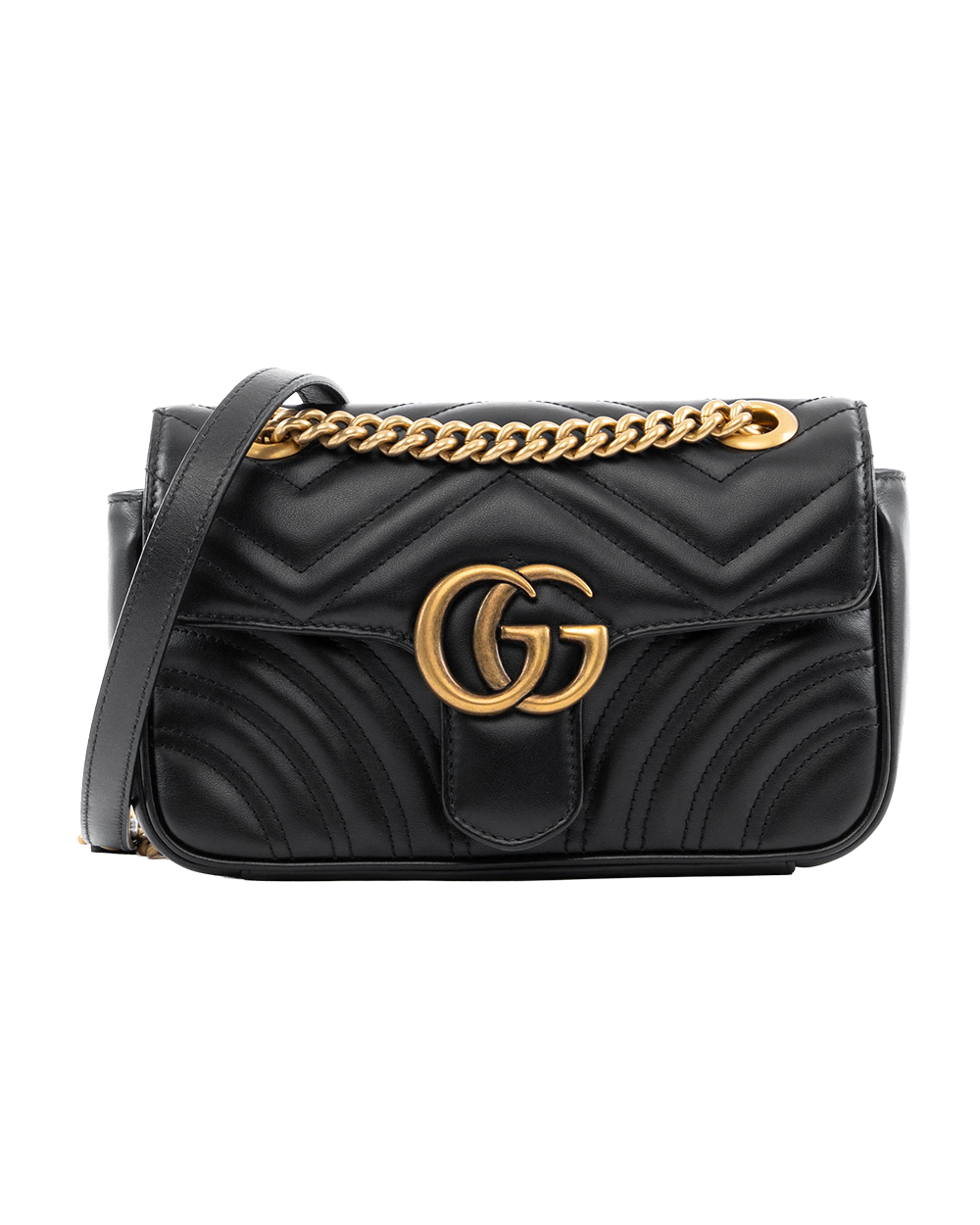 BB252255 GUCCI MARMONT 22 BLACK CALF GHW 446744 498879