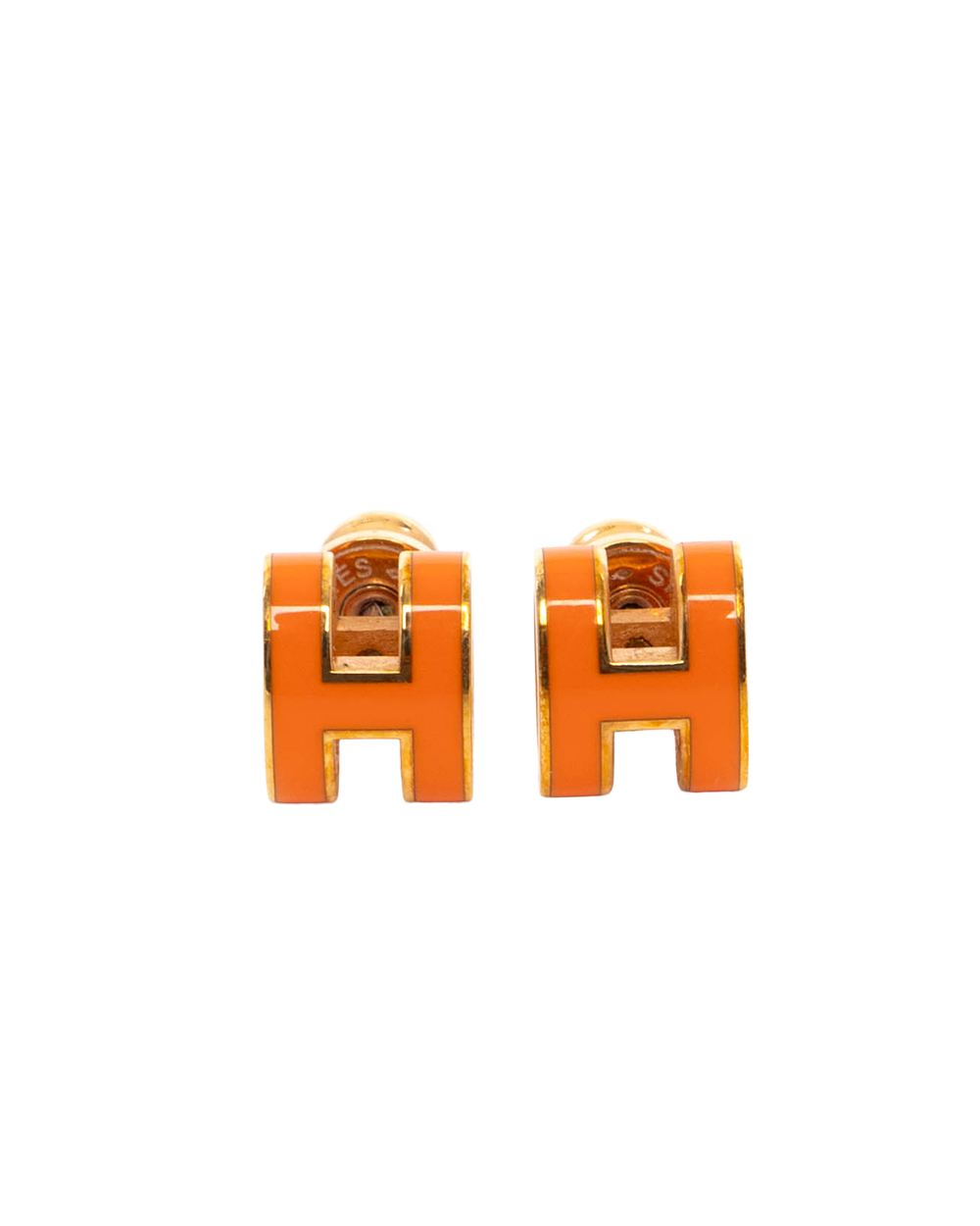 BB252263 HERMES POP EARRING ORANGE GHW