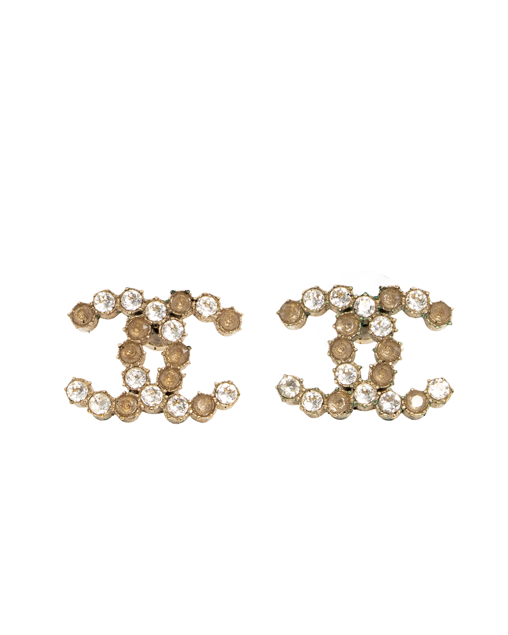 BB252266 CHANEL EARRINGS CC LOGO DIAMOND 2 CM WHITE GOLD DIAMOND GHW
