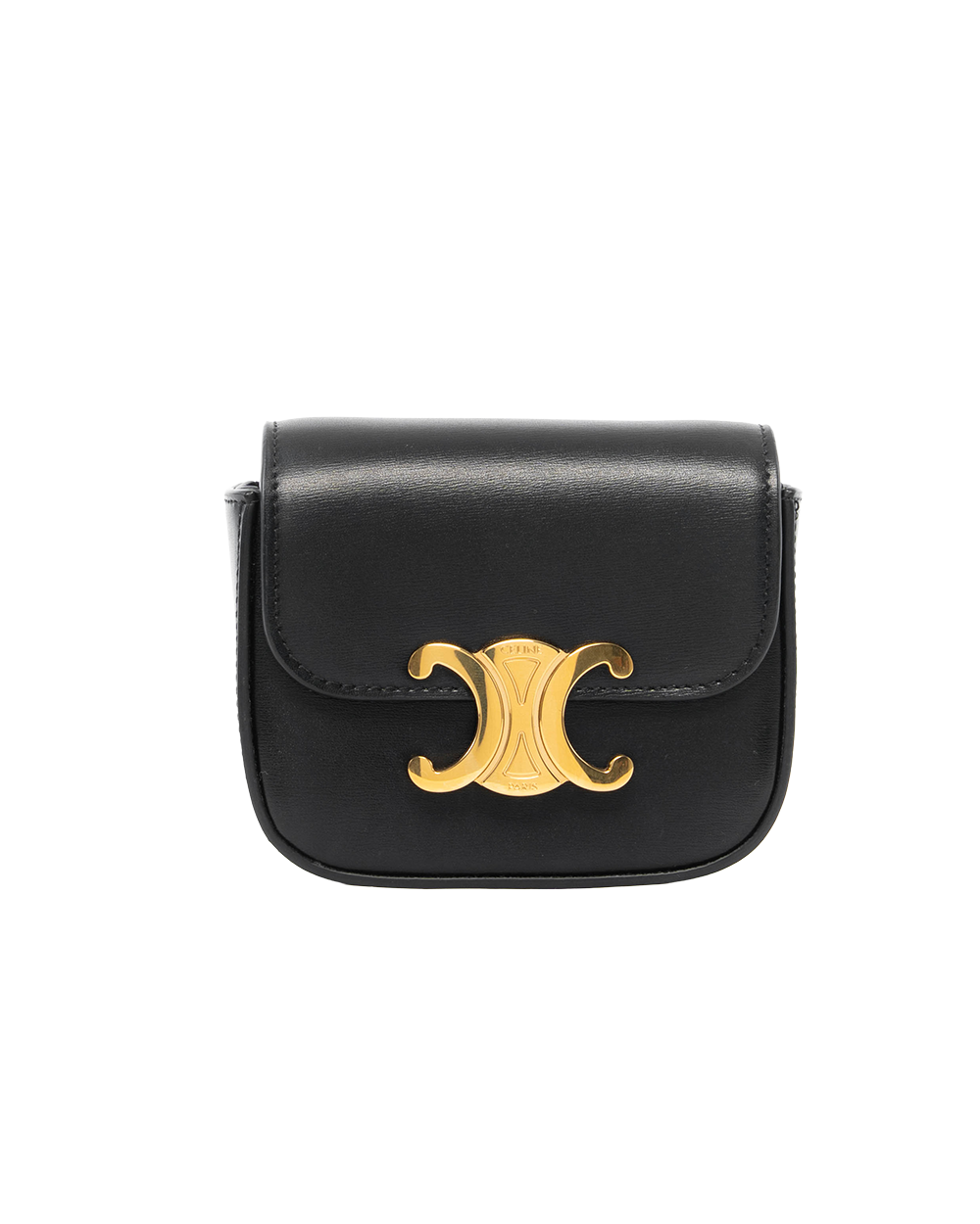 BB252279 CELINE CLAUDE TRIOMPHE MINI BLACK CALF GHW W FG 2262
