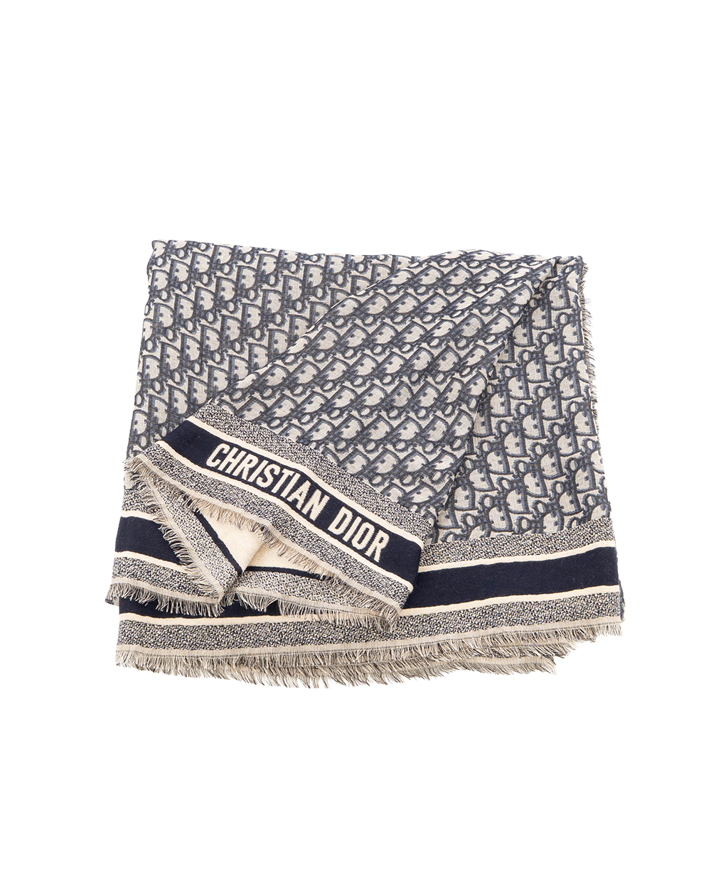 BB252301 DIOR SCARF 140 140 WHITE OBLIQUE