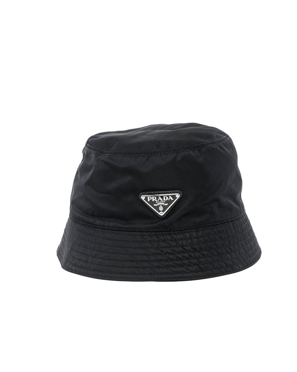 BB252344 PRADA BUCKET HAT M BLACK NYLON SHW MICROCHIP