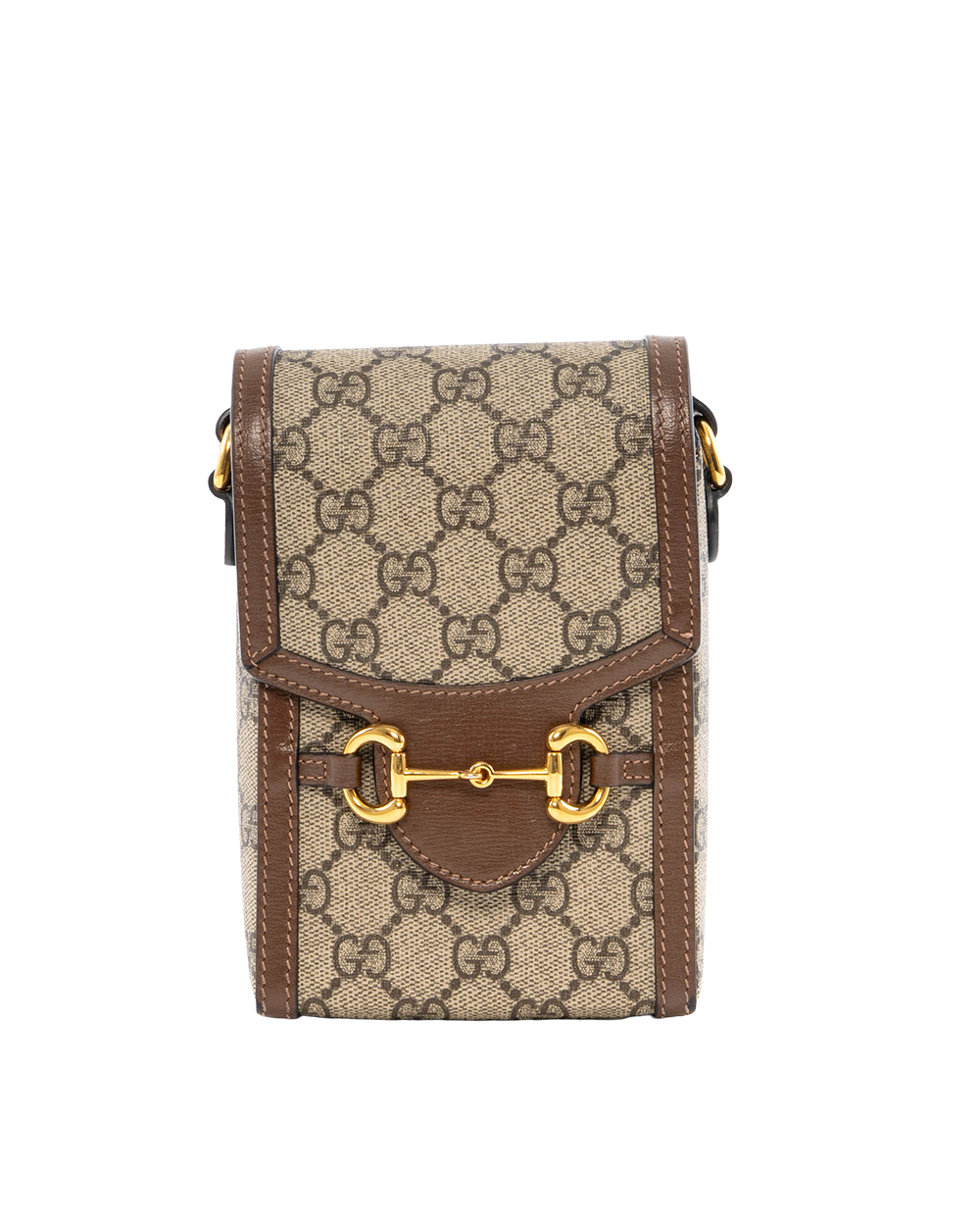 BB252396 GUCCI HORSEBIT 1955 PHONE BROWN GG MONOGRAM CANVAS GHW 625615 2149