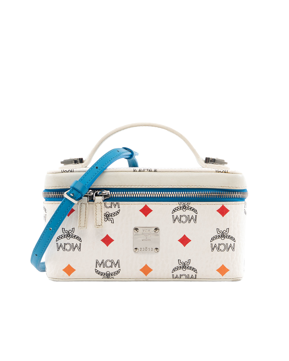 BB252409 MCM ROCKSTAR VANITY WHITE BLUE CALF SHW MYZ9SSV60WA001