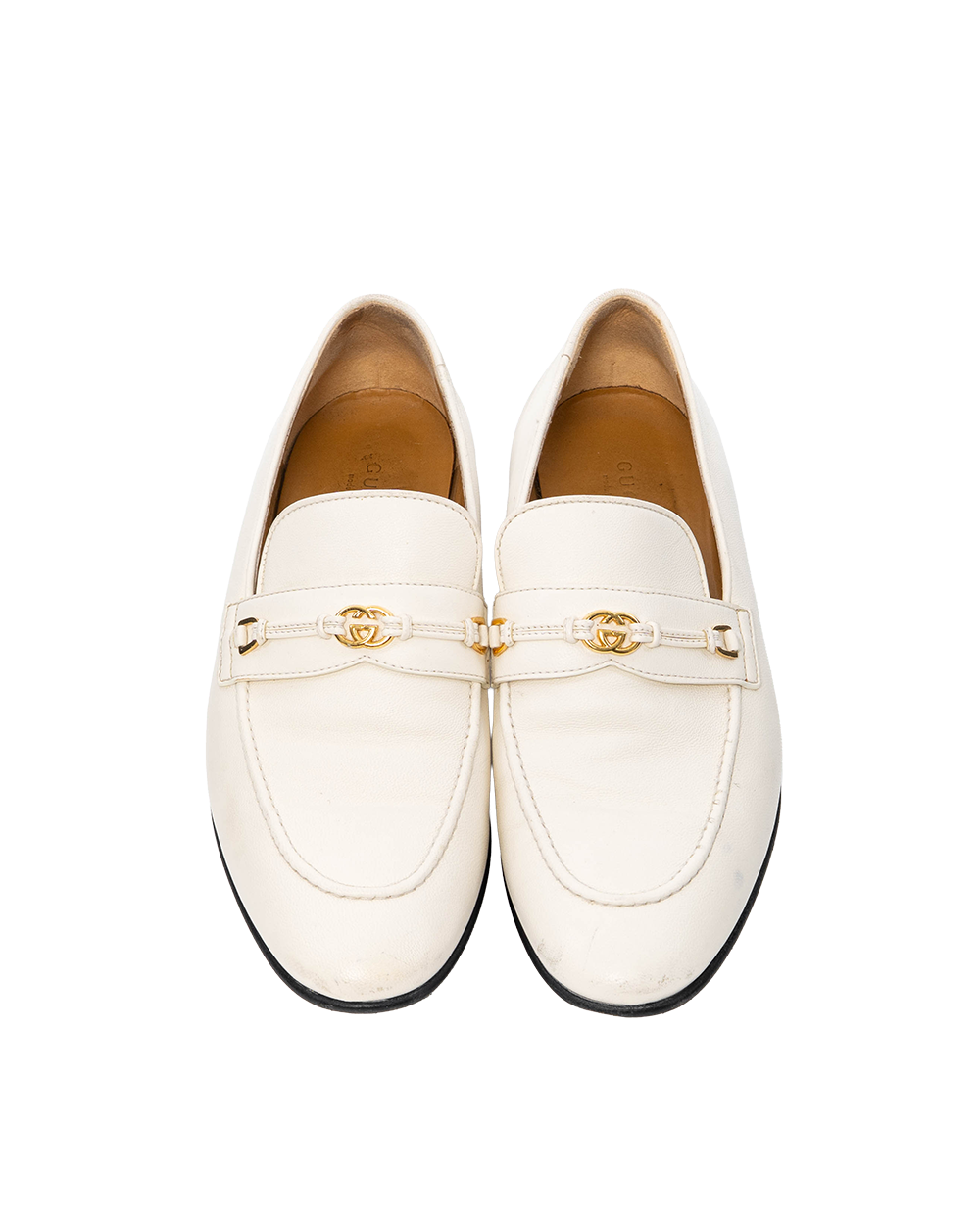 BB252457 GUCCI HORSEBIT LOAFER 38.5 WHITE CALF GHW