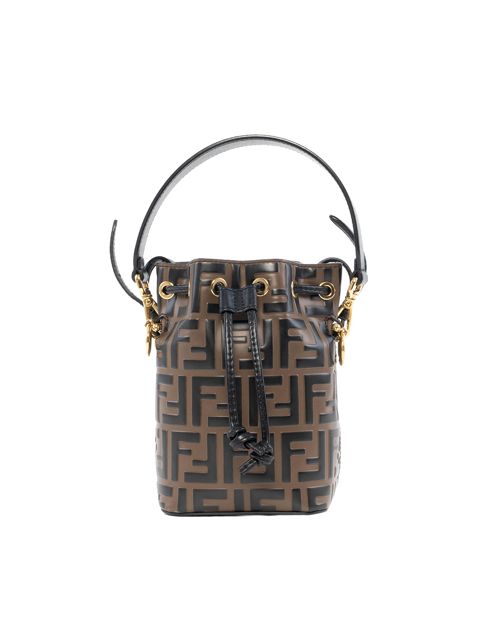 BB252471 FENDI MON TRESOR BUCKET MINI BROWN BLACK CALF GHW