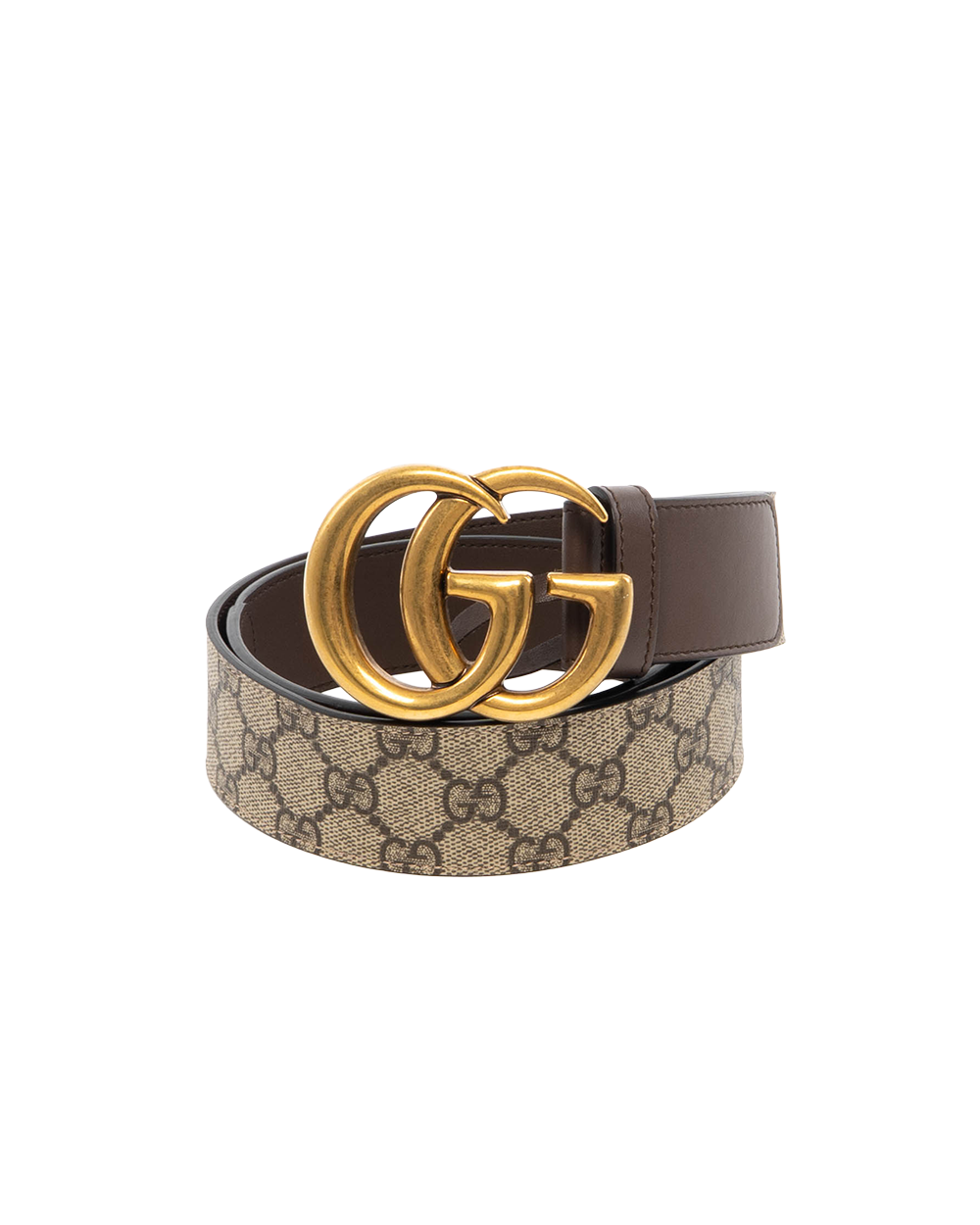 BB252520 GUCCI BELT BEIGE BROWN 80 GG MONOGRAM CANVAS GHW 400593 92TLT 525040