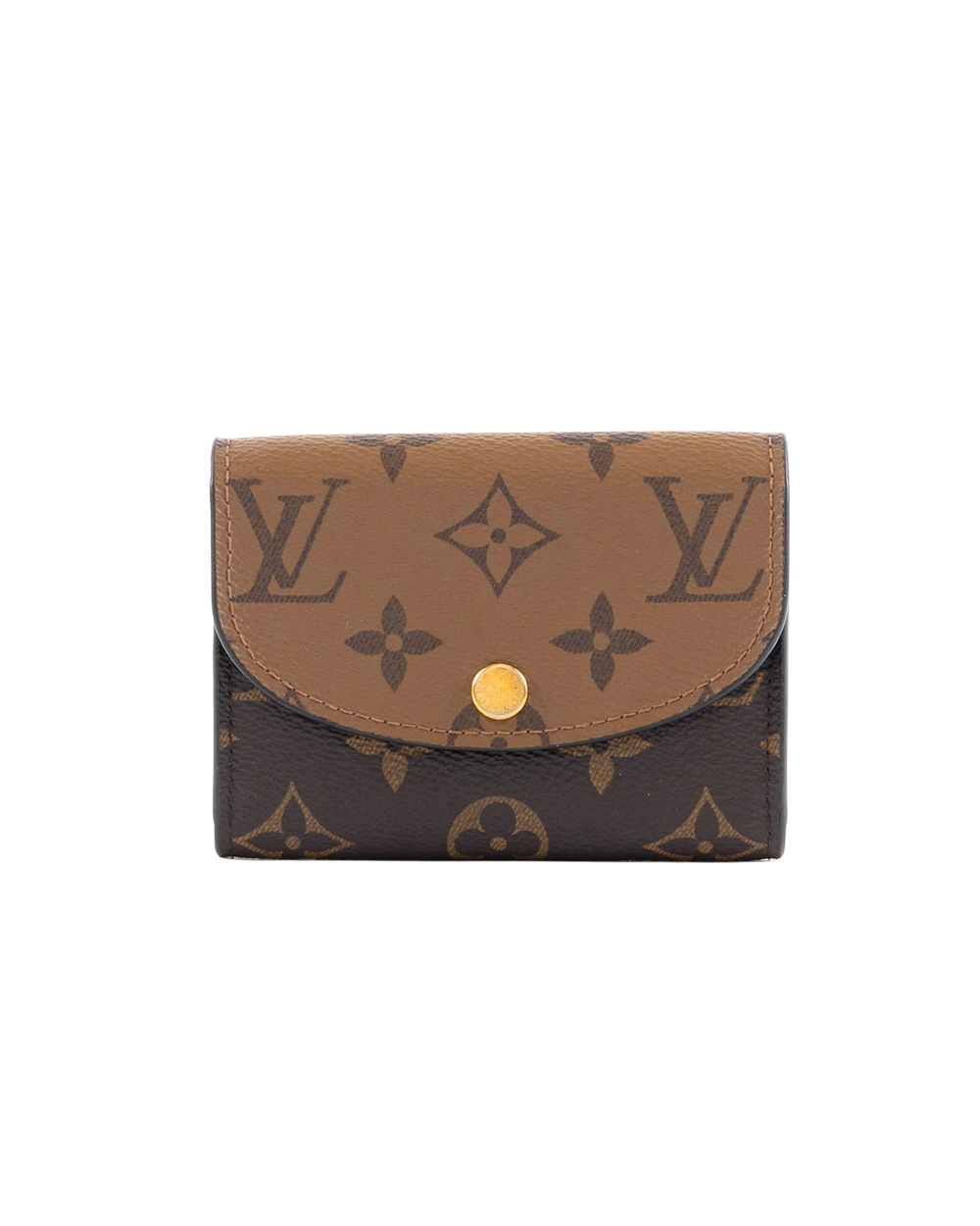 BB252561 LV ROSALIE COIN SHORT BROWN MONOGRAM REVERSE GHW MICROCHIP