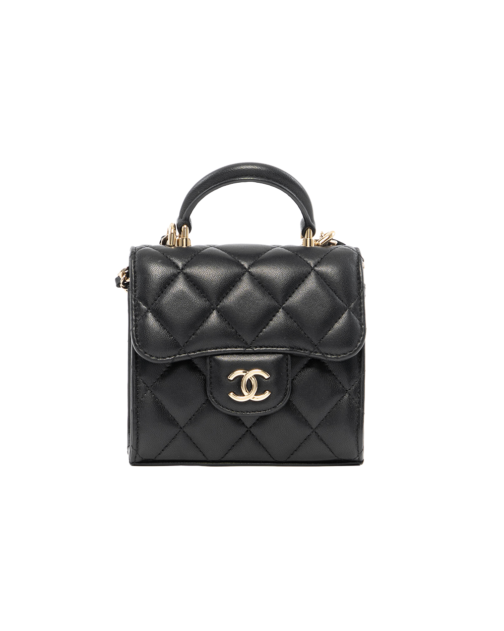 BB252777 CHANEL FLAP COIN PURSECH MINI BLACK LAMB SHW 32116936