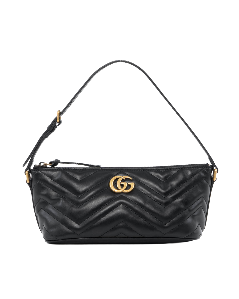 BB252781 GUCCI MARMONT POUCH MINI BLACK CALF GHW 739166 493075