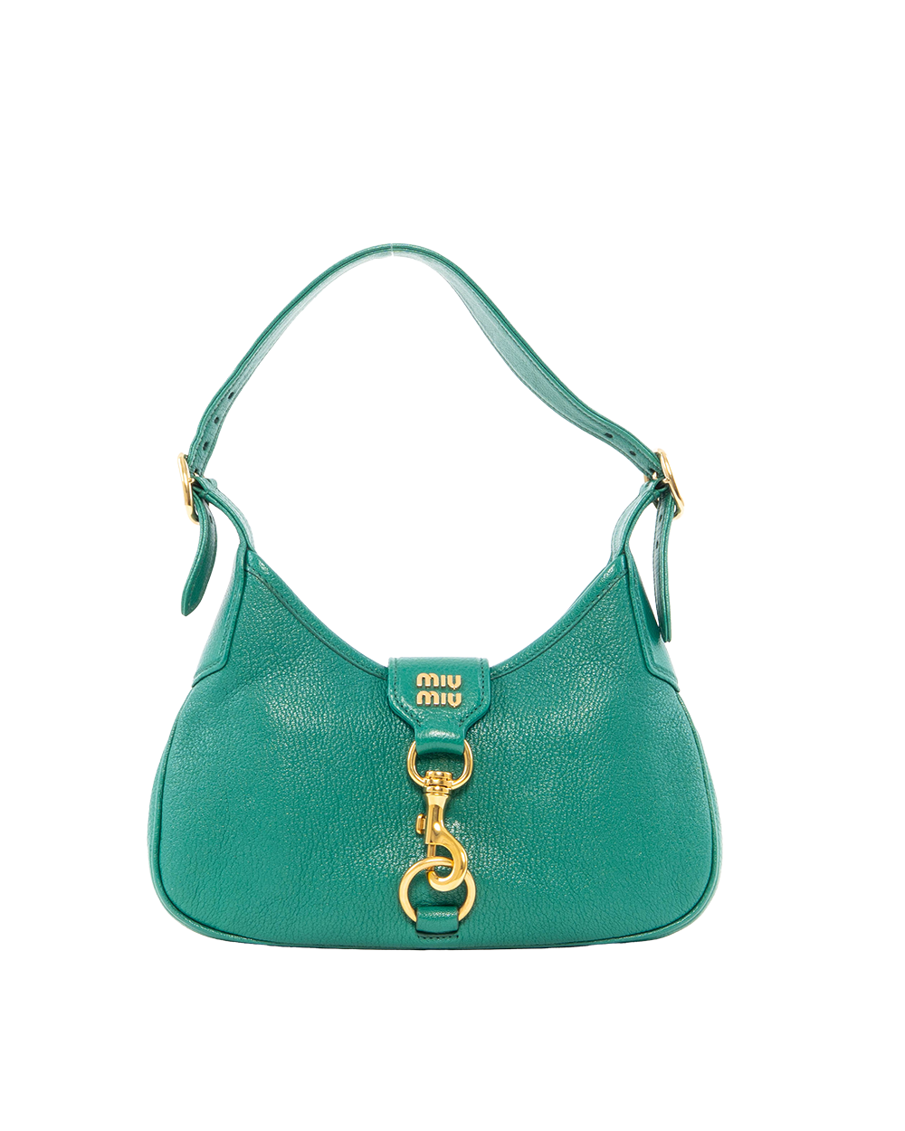 BB252782 MIU MIU MADRAS HOBO BAG GREEN CALF GHW