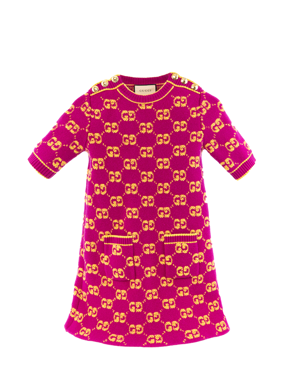 BB252962 GUCCI DRESS M PURPLE YELLOW KNIT 718630 XKCNA