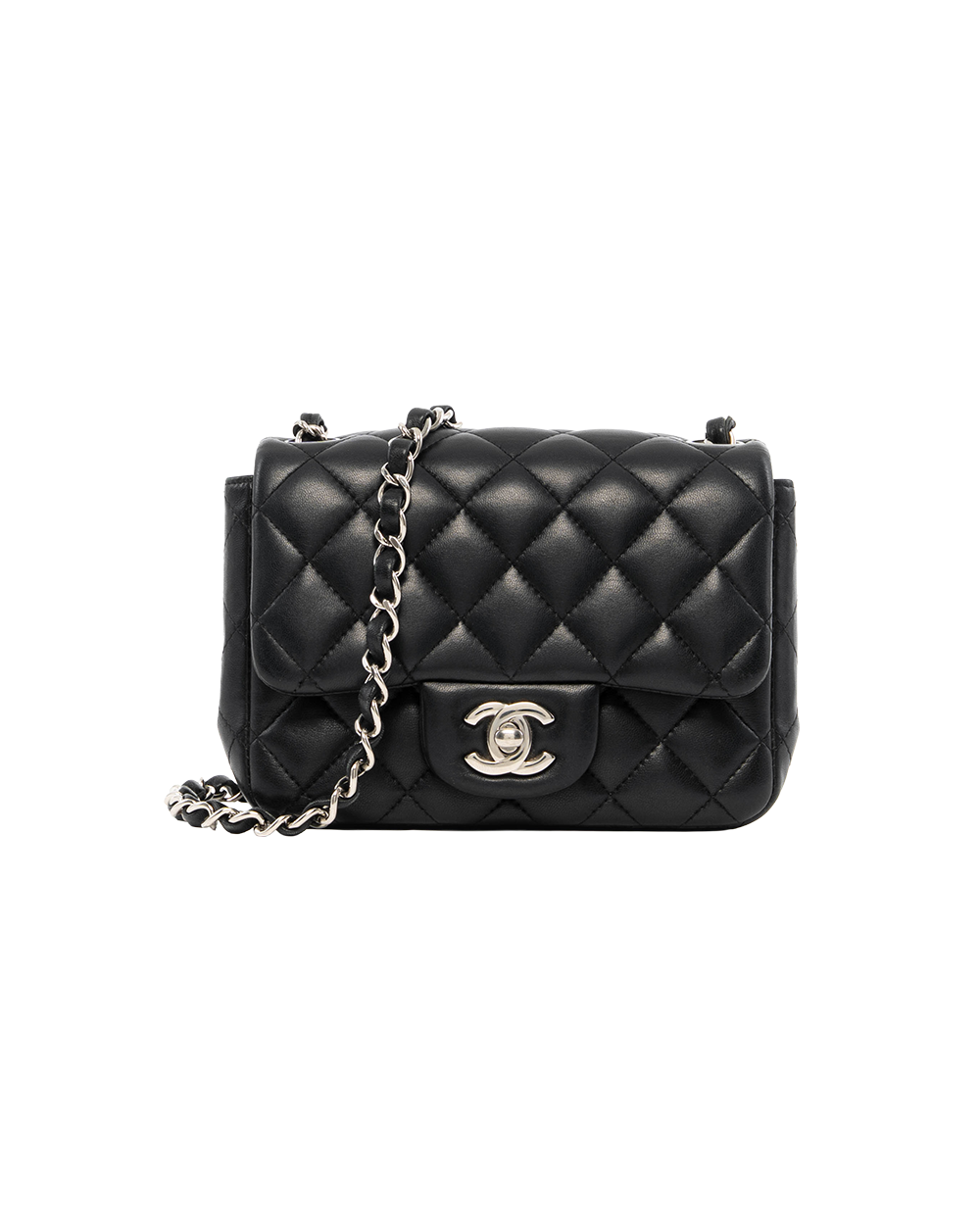 BB252983 CHANEL FLAP BAG 7 BLACK LAMB GHW 28282364