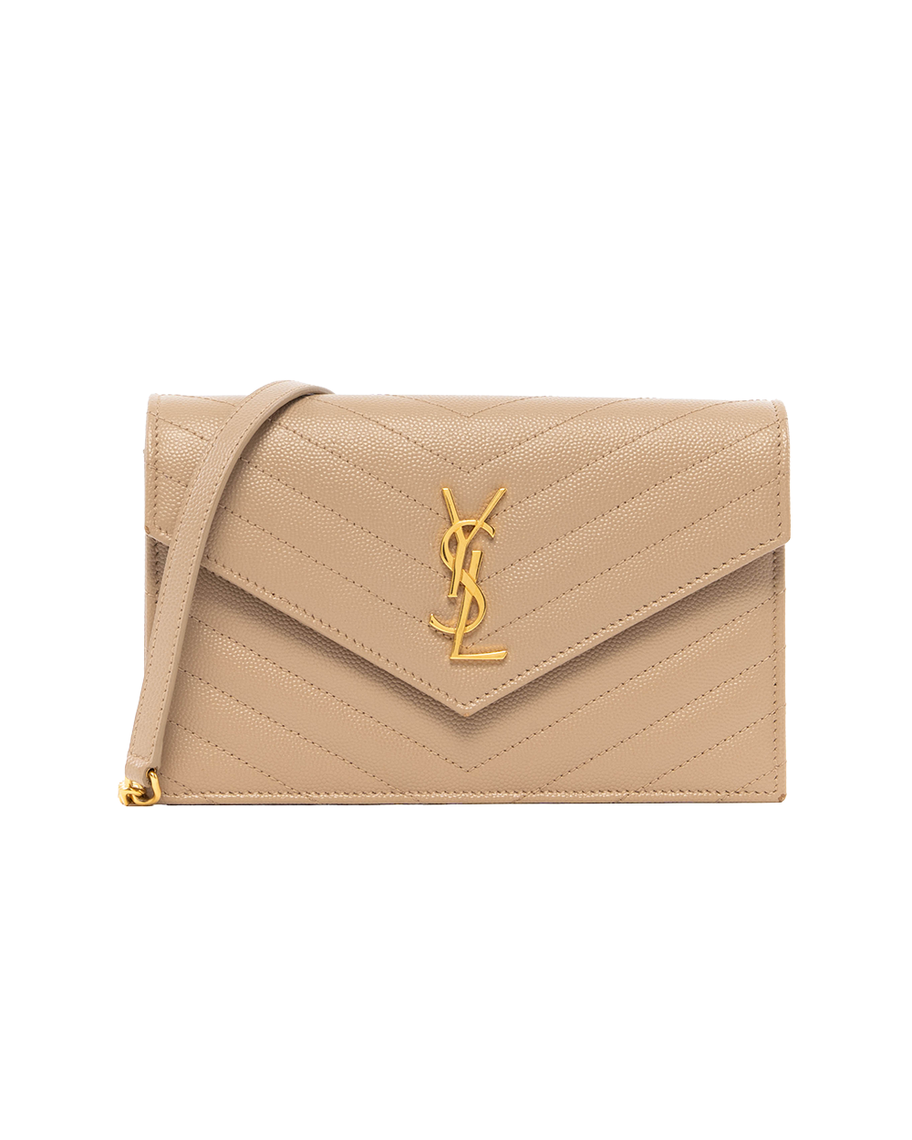 BB252984 YSL WOC 7.5 BEIGE CHEVRON GHW INN393955 0222