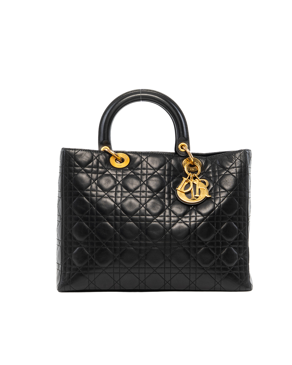 BB253002 DIOR LADY LARGE BLACK CALF GHW MA 0997