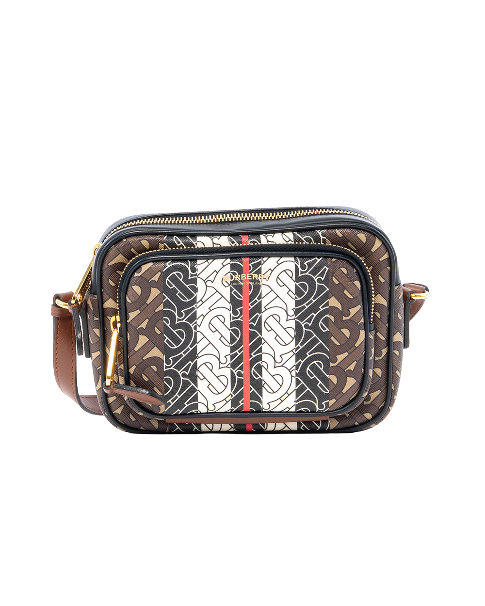 BB253012 BURBERRY SHOULDER BAG MINI BROWN WHITE RED BLACK BB MONOGRAM GHW YCORD117CAL