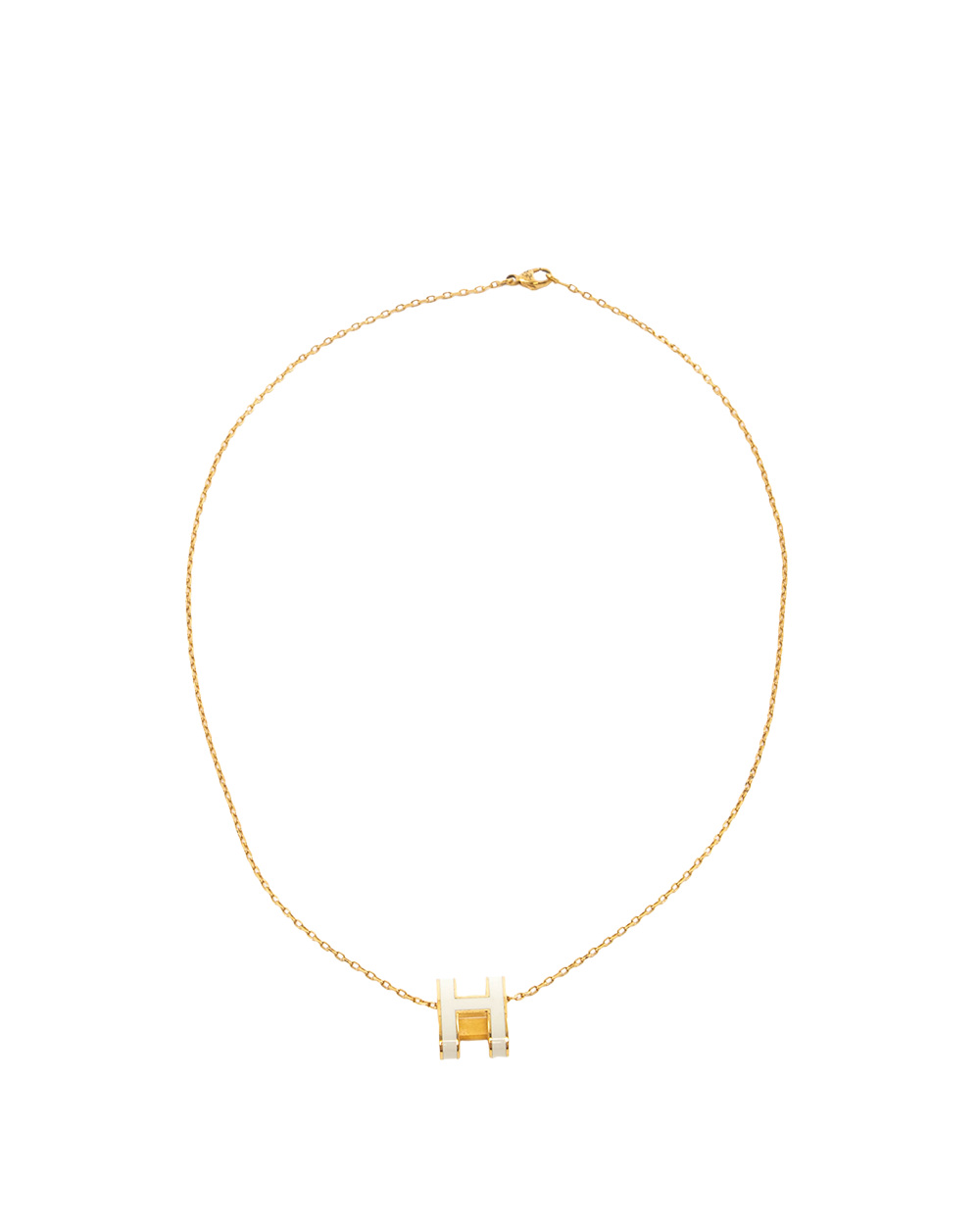 BB253023 HERMES POP H NACKLACE WHITE GHW