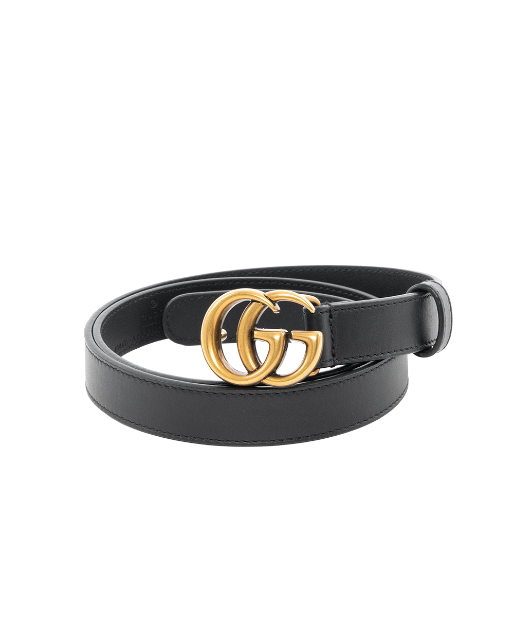 BB253032 GUCCI BELT 2 CM 75 BLACK CALF GHW 409417 525040