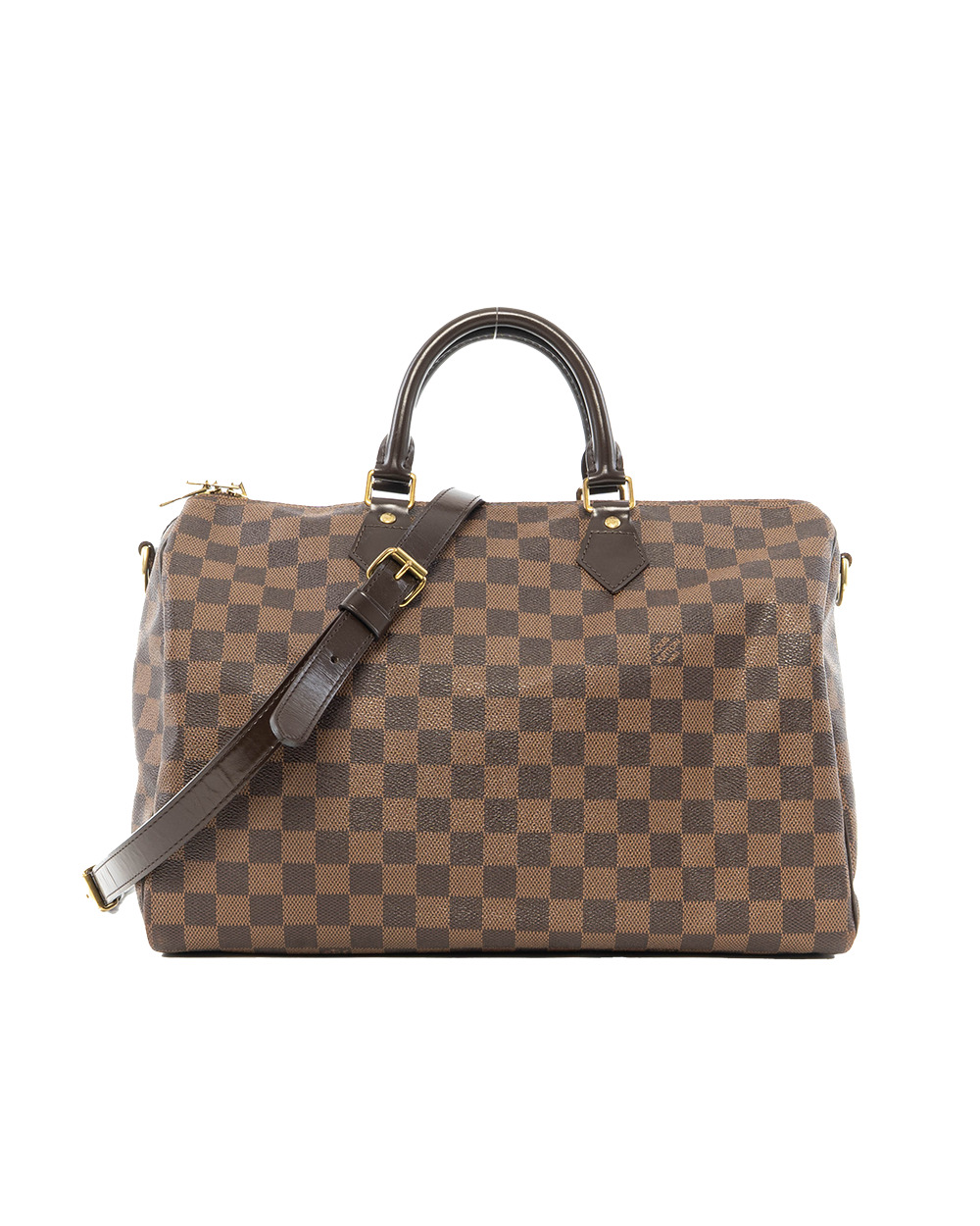 BB253140 LV SPEEDY BAND 35 BROWN DAMIER CANVAS GHW DU2143