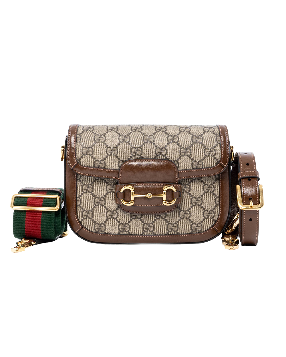 BB253141 GUCCI HORSEBIT 1955 SMALL BROWN GG MONOGRAM CANVAS GHW 558574 213317