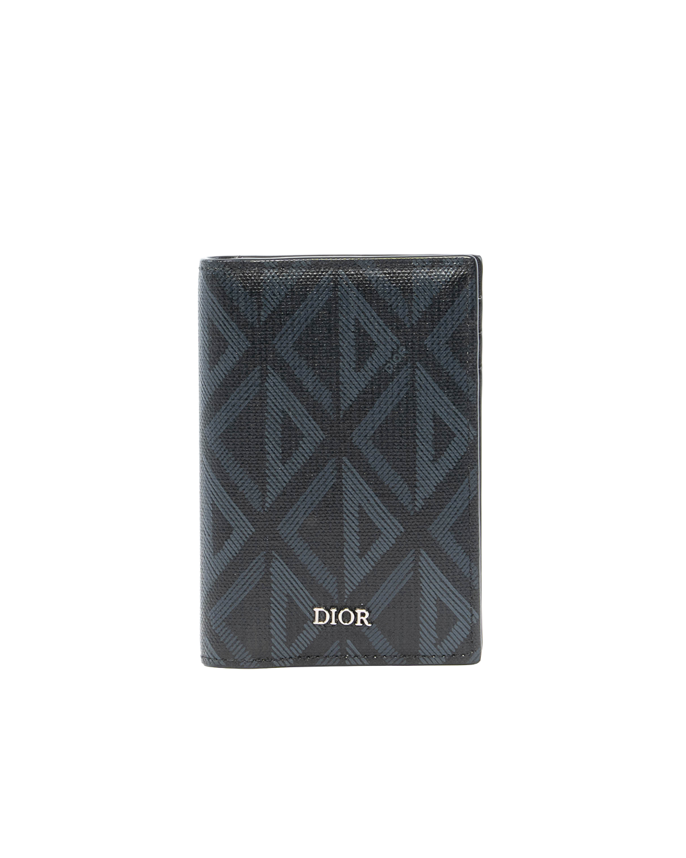 BB253219 DIOR BI FOLD CARD HOLDER BLUE BLACK CANVAS SHW 12 BO 0213