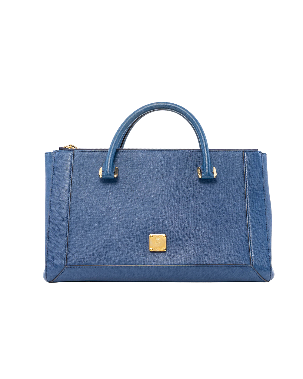 BB253304 MCM NUOVO TOTE BLUE NAVY CALF GHW MWT 2ALN09 VY001