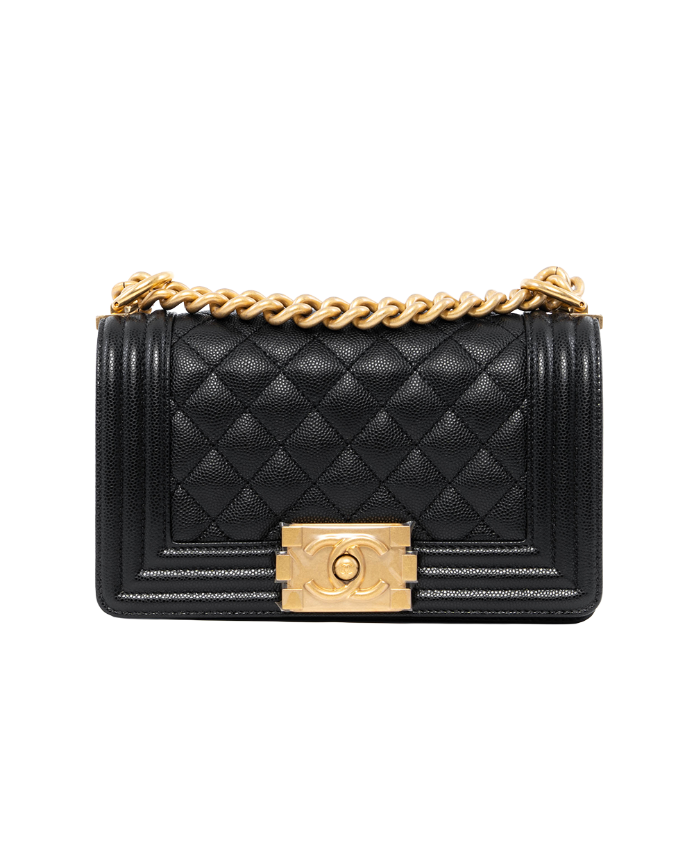 BB253382 CHANEL BOY 8 BLACK CAVIAR GHW KN1LG08E
