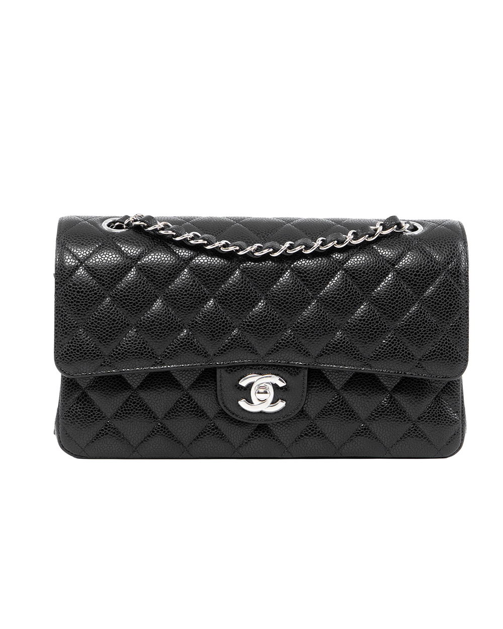 BB253383 CHANEL CLASSIC 10 BLACK CAVIAR SHW X18E1PG0