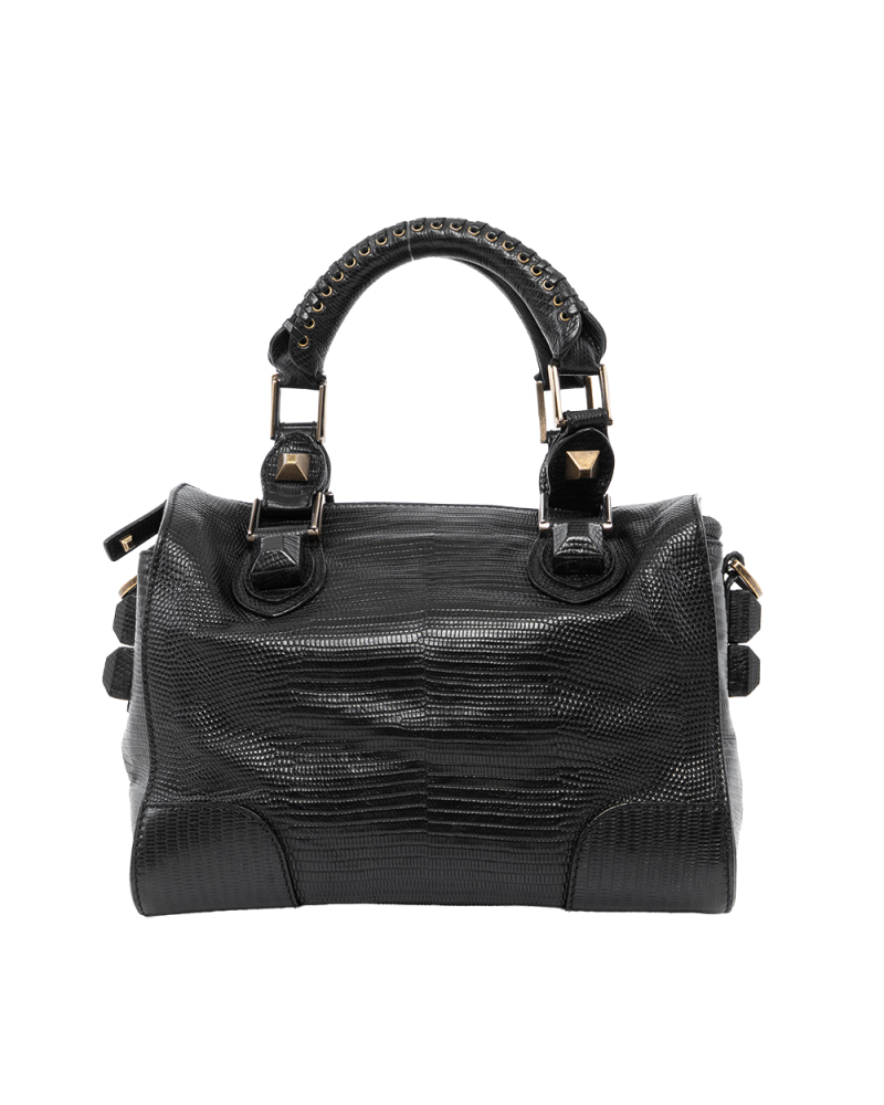BB253431 BALENCIAGA CASSETTE PM BLACK LIZARD GHW